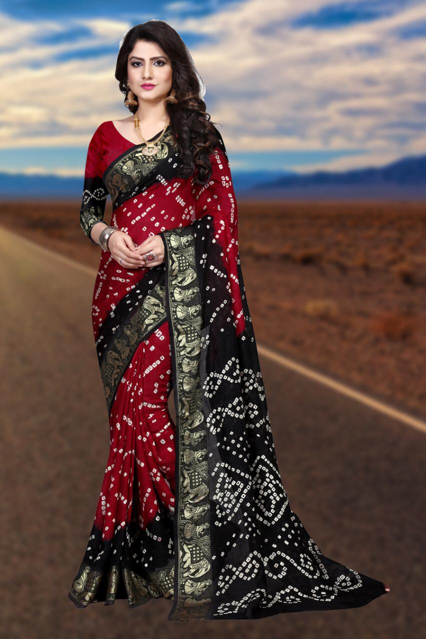 Palak Bandhej Latest Fancy Designer  Handicraft Pure Bandhej Silk Saree Collection
